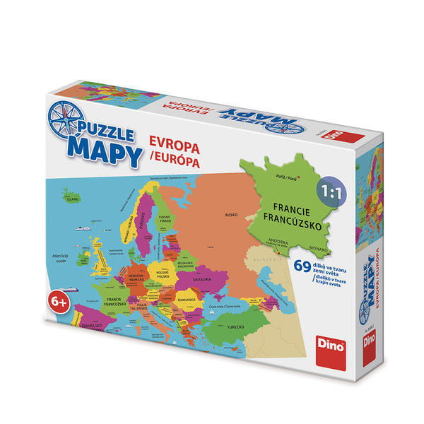 dino puzzle mapy evropa 1