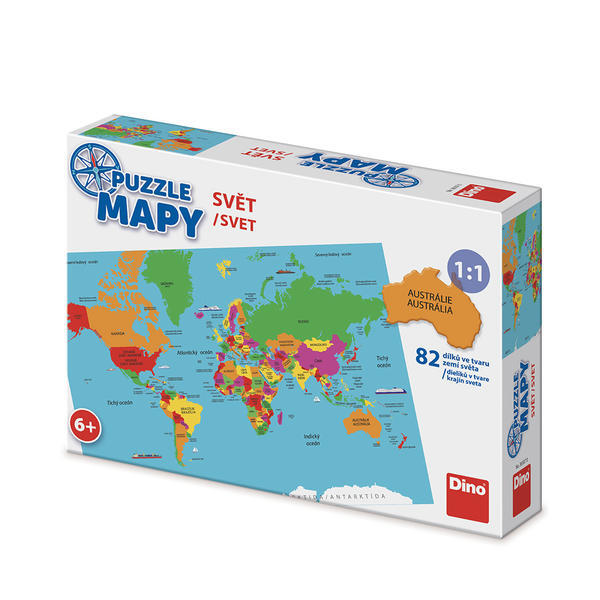 dino puzzle mapy svět 1