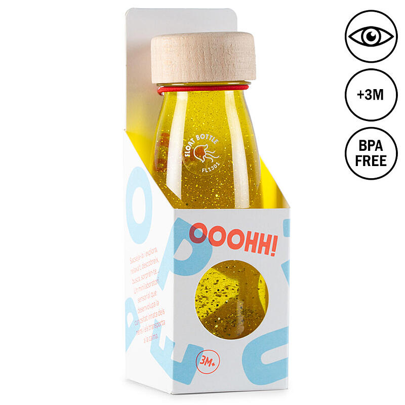 petit boum petit boum senzorická plovoucí lahev žlutá 250ml 1