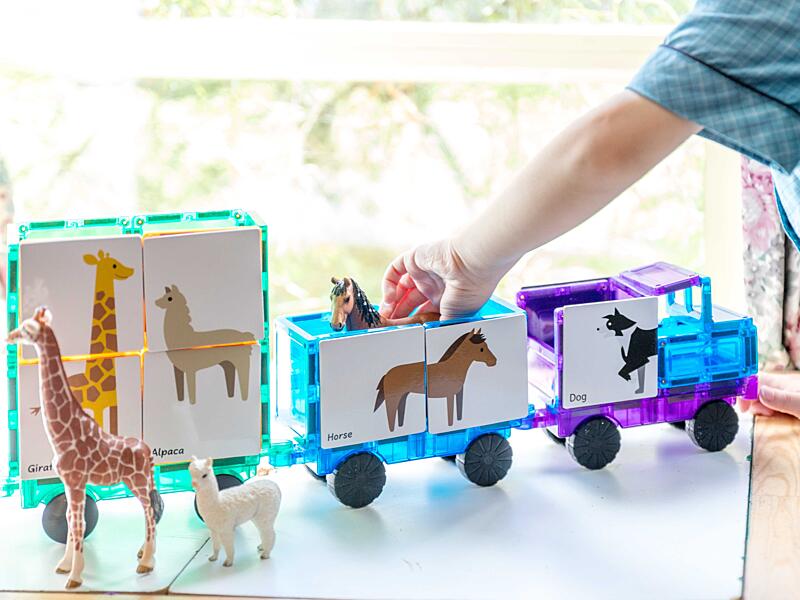magnetické dlaždice Duo puzzle Zvířátka Learn and Grow Toys