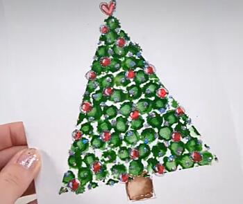 vánoční přání se stromečkem z fólie