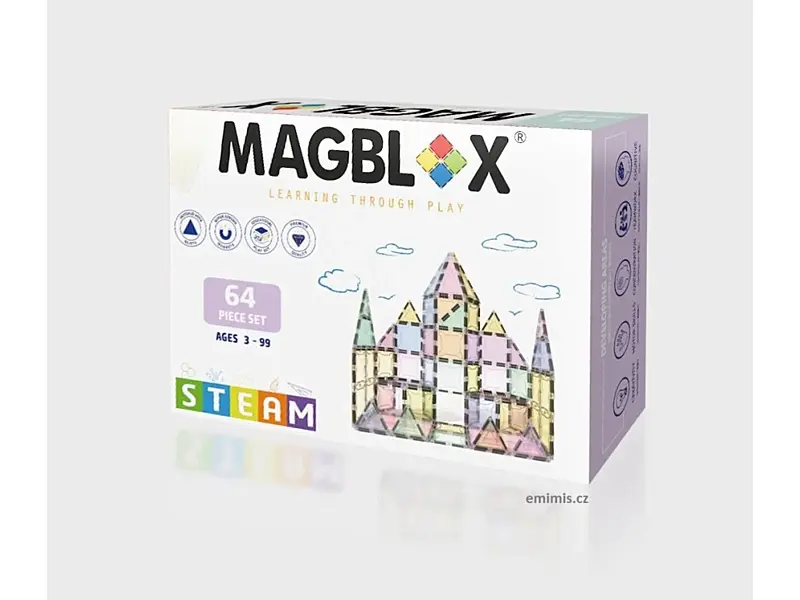 MAGBLOX - Velká sada pastelová - 64 kusů