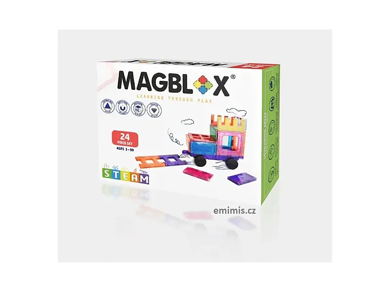 MAGBLOX - set s podvozky - 24 kusů