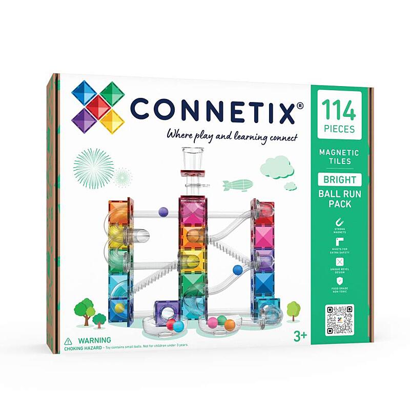 Connetix tiles – kuličková dráha bright pack 114 ks