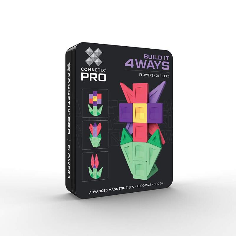 CONNETIX PRO – magnetická stavebnice Build It 4 ways – Květiny 21 ks