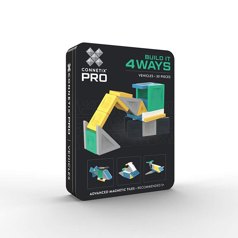 CONNETIX PRO – magnetická stavebnice Build It 4 ways – Vozidla 30 ks