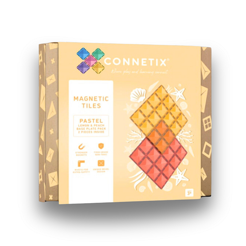 Connetix Tiles - Základny Lemon and Peach 2 kusy