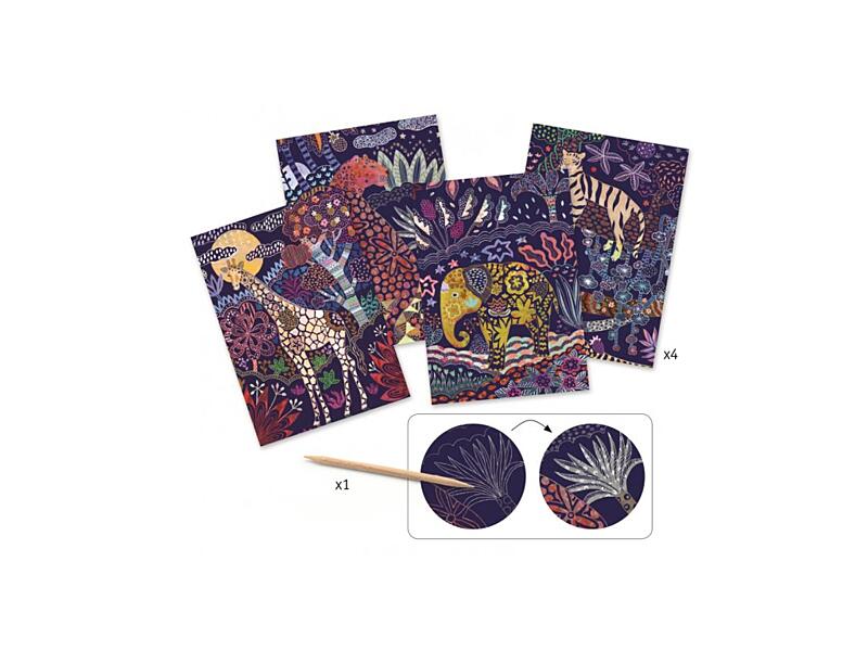 DJECO Vyškrabávací obrázky Divoká Afrika