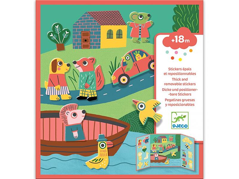 DJECO Přemístitelné samolepky pro nejmenší Zvířátka