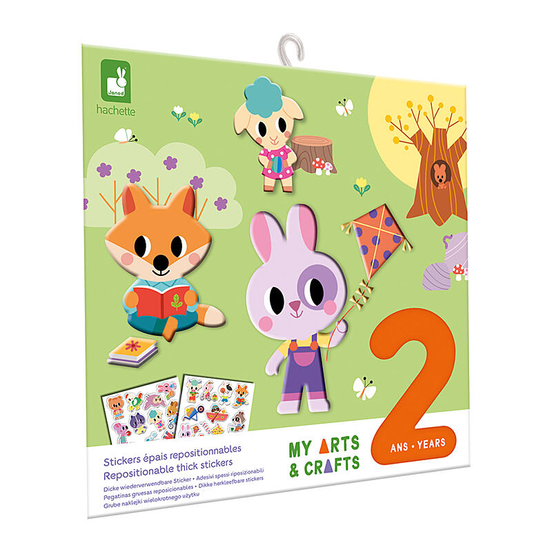 Janod Atelier Mini Kreativní sada My arts&crafts Přelepovatelné samolepky Zvířátka 2+