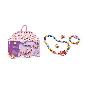 Janod Atelier Sada na výroba šperků Dřevěné korálky Lesní zvířátka 4 ks 4+